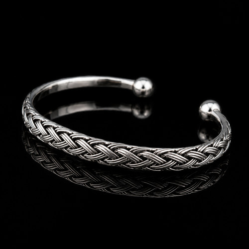 Bracciale manchette argento - bracciale, in