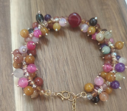 Bracciale rigido pietre agata - rigido,