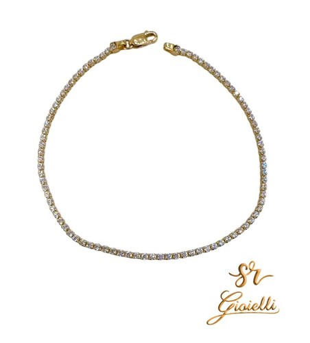 Bracciale tennis 18cm oro - bracciale,